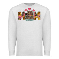 Oatmeal Heather mom bear with sunflowers Premium Sweatshirt - RanaPortraitStore