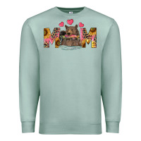 Seafoam mom bear with sunflowers Premium Sweatshirt - RanaPortraitStore