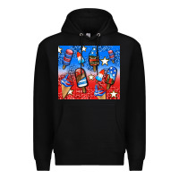 Black american popsicle and stars Premium Hoodie - AdoDesignShop