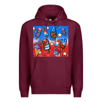 Burgundy american popsicle and stars Premium Hoodie - AdoDesignShop