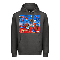 Charcoal Heather american popsicle and stars Premium Hoodie - AdoDesignShop