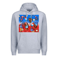 Heather Grey american popsicle and stars Premium Hoodie - AdoDesignShop