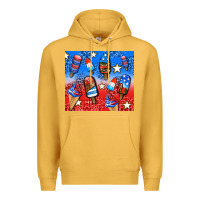 Mustard american popsicle and stars Premium Hoodie - AdoDesignShop
