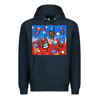 Navy american popsicle and stars Premium Hoodie - AdoDesignShop