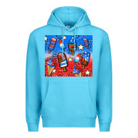 Ocean Blue american popsicle and stars Premium Hoodie - AdoDesignShop