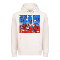 Pale Pink american popsicle and stars Premium Hoodie - AdoDesignShop