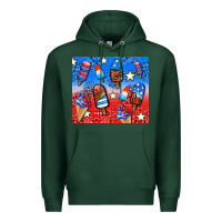Sports Green american popsicle and stars Premium Hoodie - AdoDesignShop