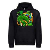 Black st patricks lips with horseshoe rainbow and shamrocks Urban Hoodie - AdoDesignShop