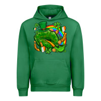 Emerald st patricks lips with horseshoe rainbow and shamrocks Urban Hoodie - AdoDesignShop