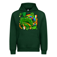 Forest Green st patricks lips with horseshoe rainbow and shamrocks Urban Hoodie - AdoDesignShop