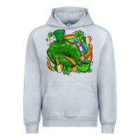 Heather Grey st patricks lips with horseshoe rainbow and shamrocks Urban Hoodie - AdoDesignShop