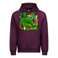 Mauve Wine st patricks lips with horseshoe rainbow and shamrocks Urban Hoodie - AdoDesignShop