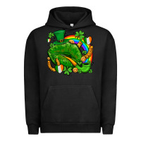 Pigment Black st patricks lips with horseshoe rainbow and shamrocks Urban Hoodie - AdoDesignShop