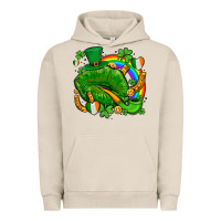 Pigment French Oak st patricks lips with horseshoe rainbow and shamrocks Urban Hoodie - AdoDesignShop