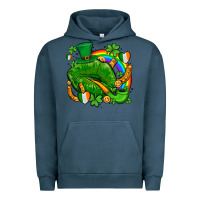 Pigment Midnight Navy st patricks lips with horseshoe rainbow and shamrocks Urban Hoodie - AdoDesignShop
