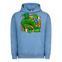 St Patricks Lips With Horseshoe Rainbow And Shamrocks Urban Hoodie | Teevron