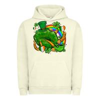 Pigment Pistachio st patricks lips with horseshoe rainbow and shamrocks Urban Hoodie - AdoDesignShop