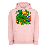 Pigment Salmon st patricks lips with horseshoe rainbow and shamrocks Urban Hoodie - AdoDesignShop