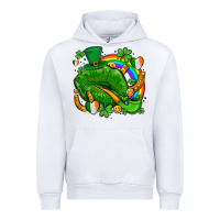 White st patricks lips with horseshoe rainbow and shamrocks Urban Hoodie - AdoDesignShop