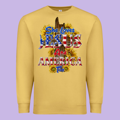Premium Sweatshirt she loves jesus
