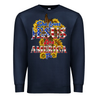 Navy she loves jesus Premium Sweatshirt - texasbilliewilder