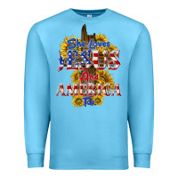 Ocean Blue she loves jesus Premium Sweatshirt - texasbilliewilder
