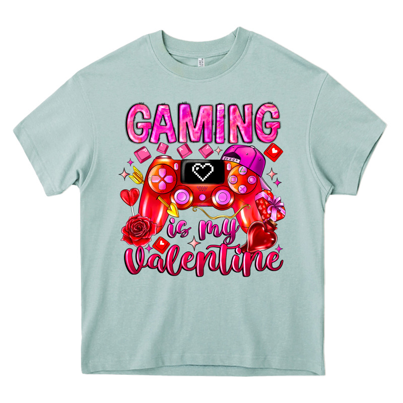 Gaming Is My Valentine Heavy Core Tee by CowhideDigitalArt | Teevron
