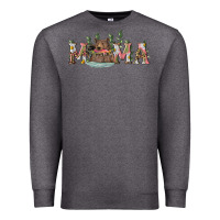 Charcoal Heather mama with bear and daisy Premium Sweatshirt - RanaPortraitStore
