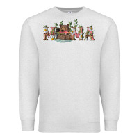 Oatmeal Heather mama with bear and daisy Premium Sweatshirt - RanaPortraitStore