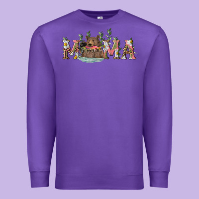 Premium Sweatshirt mama with bear and daisy