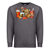 Charcoal Heather labradoodle coffee cups Premium Sweatshirt - Zillion Design Studio
