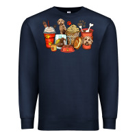 Navy labradoodle coffee cups Premium Sweatshirt - Zillion Design Studio