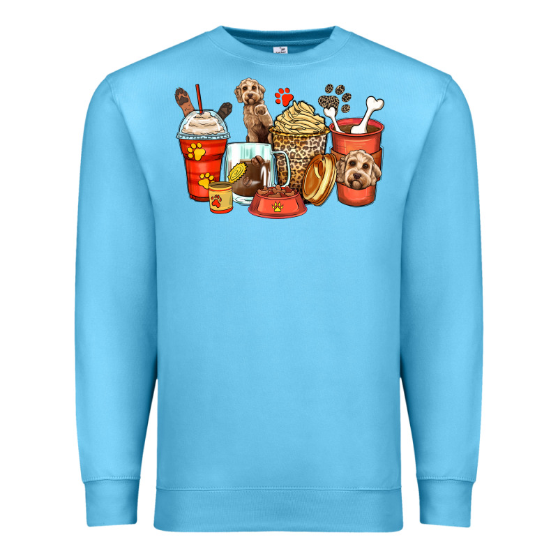 Labradoodle Coffee Cups Premium Sweatshirt by Zillion Design Studio | Teevron