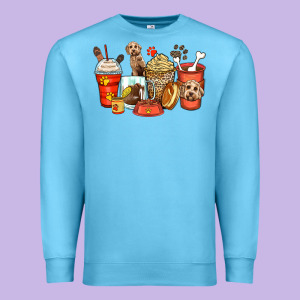 Labradoodle Coffee Cups Premium Sweatshirt Designed By Zillion Design Studio