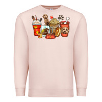 Pale Pink labradoodle coffee cups Premium Sweatshirt - Zillion Design Studio