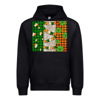 Black irish flag with shamrocks and heart Urban Hoodie - AdoDesignShop