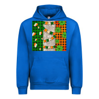 Cobalt irish flag with shamrocks and heart Urban Hoodie - AdoDesignShop