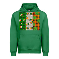 Emerald irish flag with shamrocks and heart Urban Hoodie - AdoDesignShop