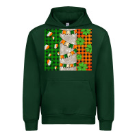 Forest Green irish flag with shamrocks and heart Urban Hoodie - AdoDesignShop