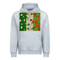 Heather Grey irish flag with shamrocks and heart Urban Hoodie - AdoDesignShop