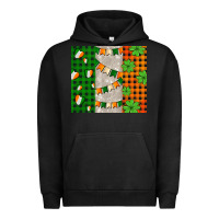 Pigment Black irish flag with shamrocks and heart Urban Hoodie - AdoDesignShop