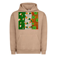 Pigment Burro irish flag with shamrocks and heart Urban Hoodie - AdoDesignShop