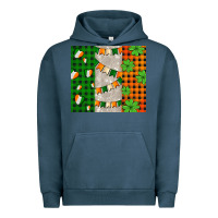Pigment Midnight Navy irish flag with shamrocks and heart Urban Hoodie - AdoDesignShop