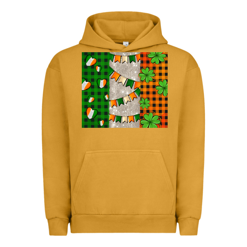 Irish Flag With Shamrocks And Heart Urban Hoodie by AdoDesignShop | Teevron