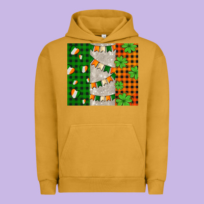 Irish Flag With Shamrocks And Heart Urban Hoodie Designed By Adodesignshop