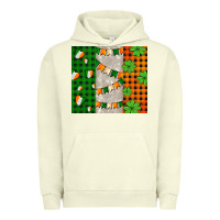 Pigment Pistachio irish flag with shamrocks and heart Urban Hoodie - AdoDesignShop
