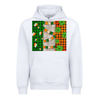 White irish flag with shamrocks and heart Urban Hoodie - AdoDesignShop