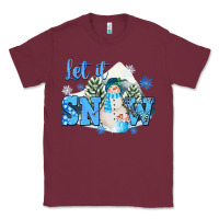 Burgundy let it snow christmas Classic Tee - FaDigitalArtStudio