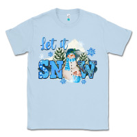 Dusty Blue let it snow christmas Classic Tee - FaDigitalArtStudio
