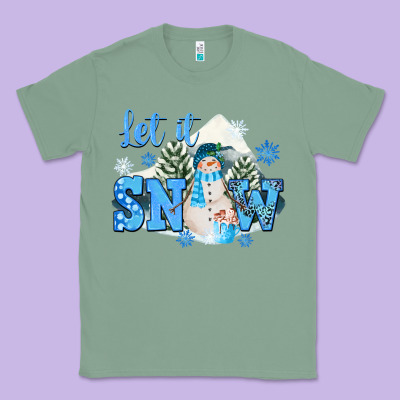 Let It Snow Christmas Classic Tee Designed By Fadigitalartstudio